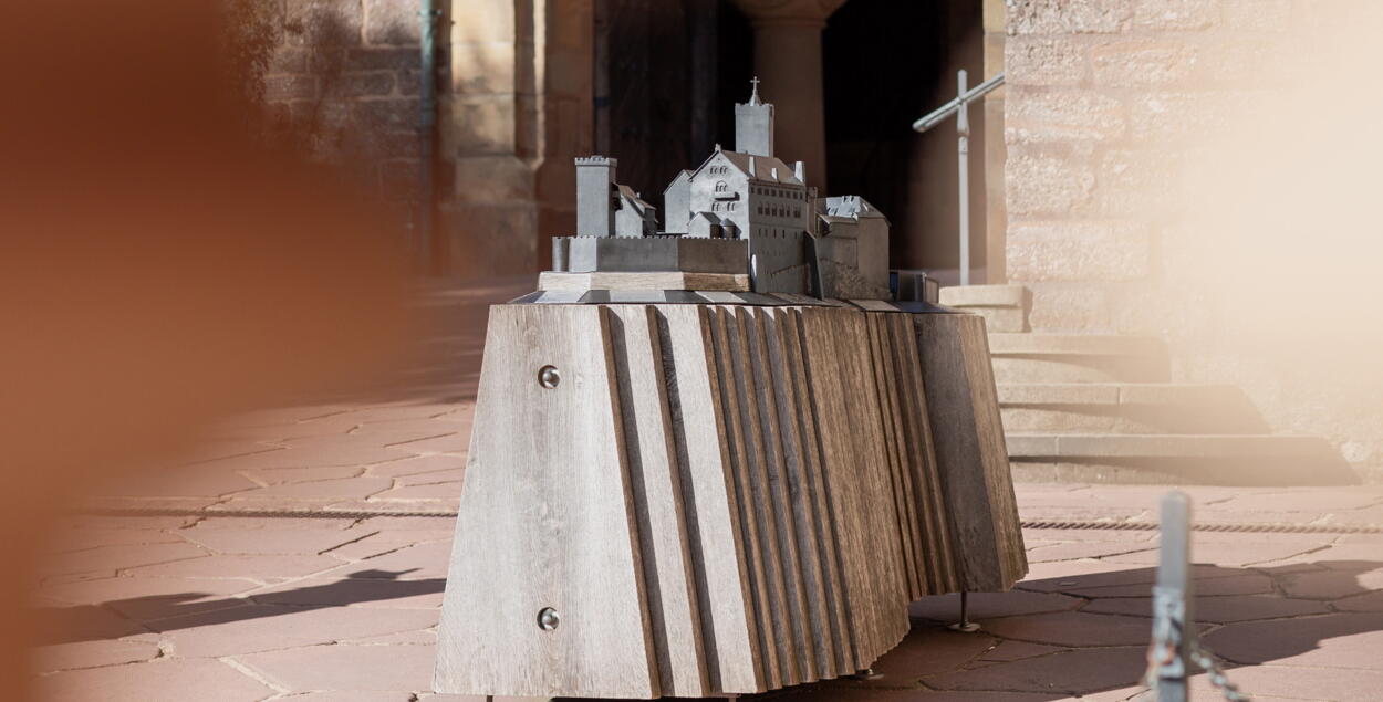 Burgmodell im zweiten Burghof